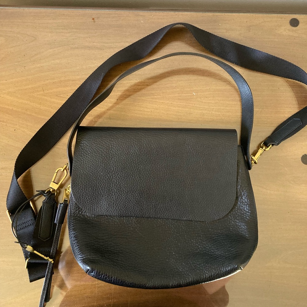 Fossil Black Leather Crossbody Bag